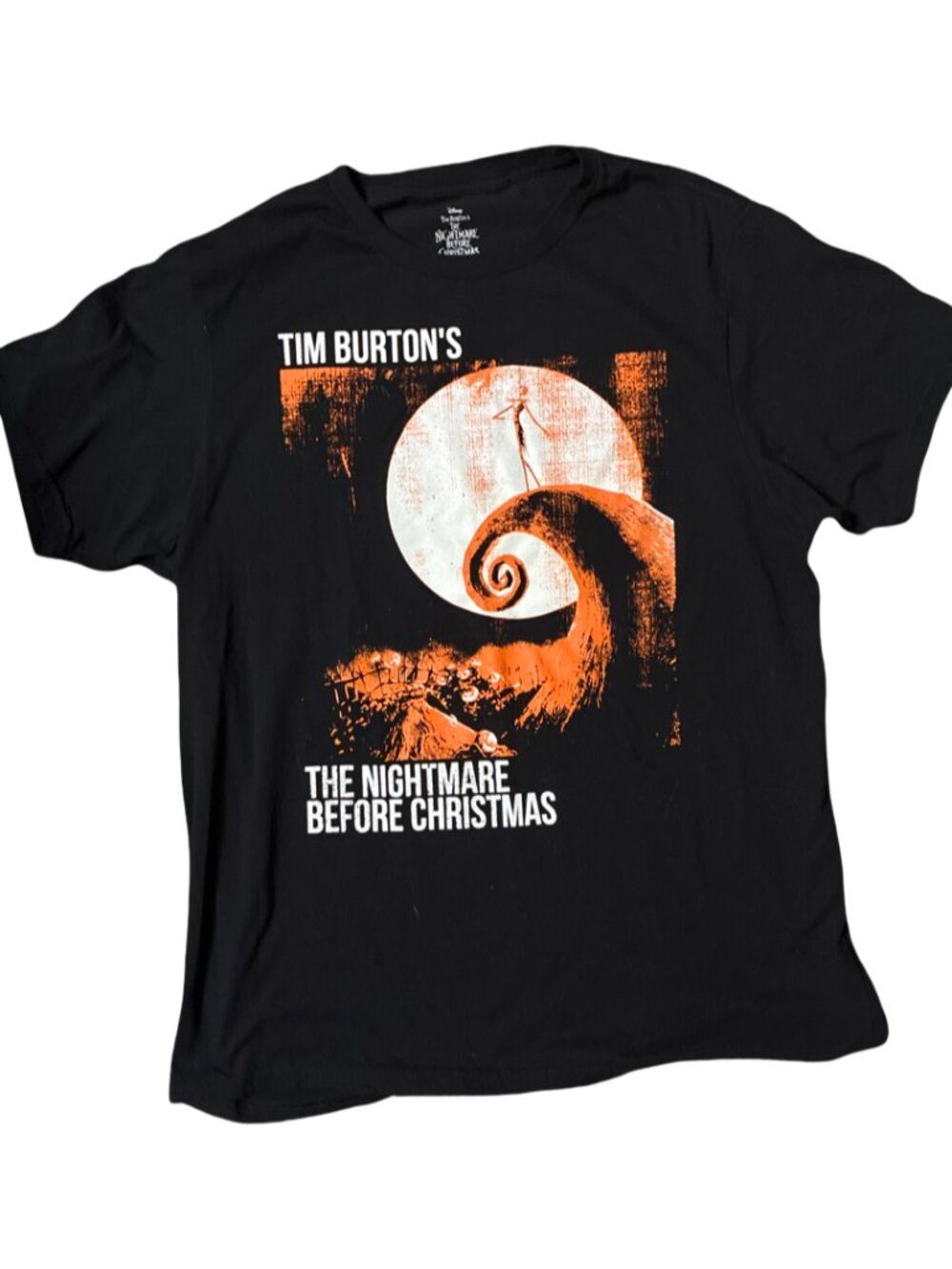 Sz.XL*Disney*The Nightmare Before X-Mas-Black T-shirt W/ Orange Graphic